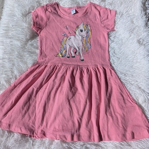 Pink Unicorn Princess Dress – Girls Cute Summer Outfit 3T 6/7 7/8 - Picture 1 of 5